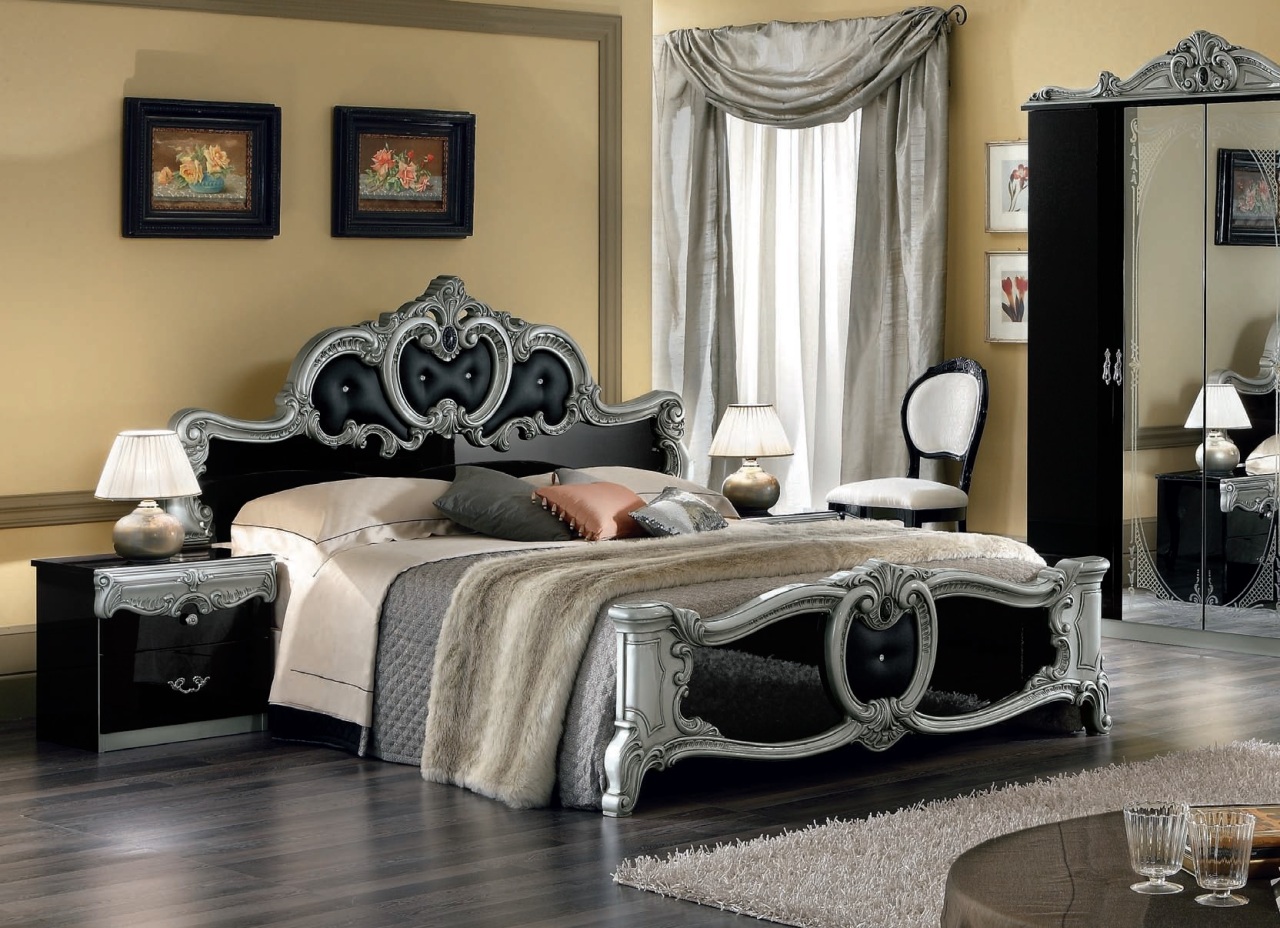 Кровать Barocco Black art.098LET.07NENE от магазина Piramida Interiors
